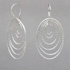 Azur Rhodium Oval Earrings