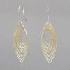 Azur Gold And Silver Shimmering Pointed Oval Earrings