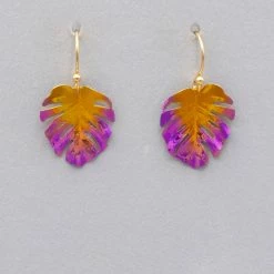 Holly Yashi Petite Monstera Leaf Earrings