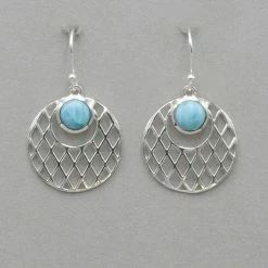 Laridom Larimar And Silver Patterned Earrings