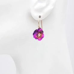 Holly Yashi Garden Pansy Drop Earrings