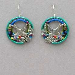 Firefly Bird Hoop Earrings