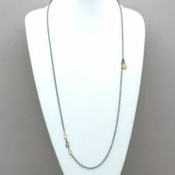 Arlee Kasselman Arlee Triangle Oxidized Silver And Gold Necklace
