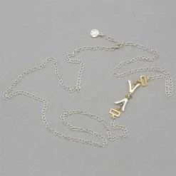 Arlee Kasselman Necklaces Arlee V And Rectangle Silver And Gold Necklace