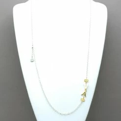 Arlee Kasselman Necklaces Arlee V And Rectangle Silver And Gold Necklace
