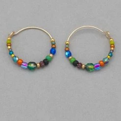 Holly Yashi Sonoma Petite Glass Bead Hoops 24 Holly Yashi Sonoma Petite Glass Bead Hoops