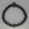 Italgem Steel Italgem Skull With Sunglasses And Onyx Bead Bracelet