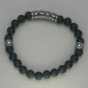 Italgem Steel Italgem Onyx Bead Cross Design Bracelet