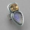 Tabra Bronze Face And Amethyst Ring
