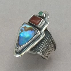Tabra Abalone And Amber Ring Rings