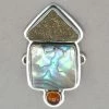 Tabra Pyrite, Abalone And Amber Charm Charms