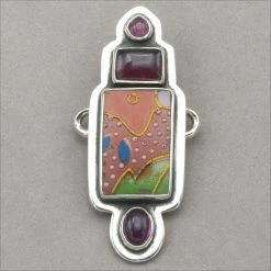 Charms Tabra Tourmaline, Garnet And Chinese Pottery Shard Charm