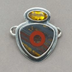 Charms Tabra Citrine And Tiger Iron Inlay Charm