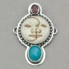 Tabra Pink Tourmaline, Sun And Moon Face And Amazonite Charm Charms 1 Tabra Pink Tourmaline, Sun And Moon Face And Amazonite Charm Charms