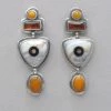 Tabra Amber And Agate Inlay Earrings