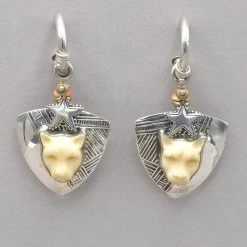 Tabra Vintage Jaguar Hoop Post Earrings