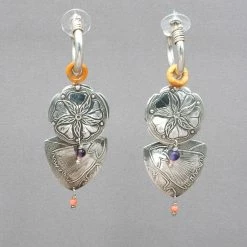 Tabra Vintage Floral Sterling Silver Post Earrings