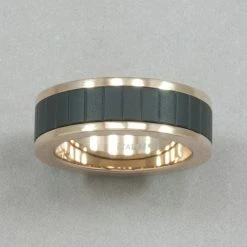 Italgem Steel Italgem Black And Rose IP Stainless Steel Ring Rings