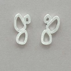 Maria Rzewuska Brushed Sterling Silver Post Earrings