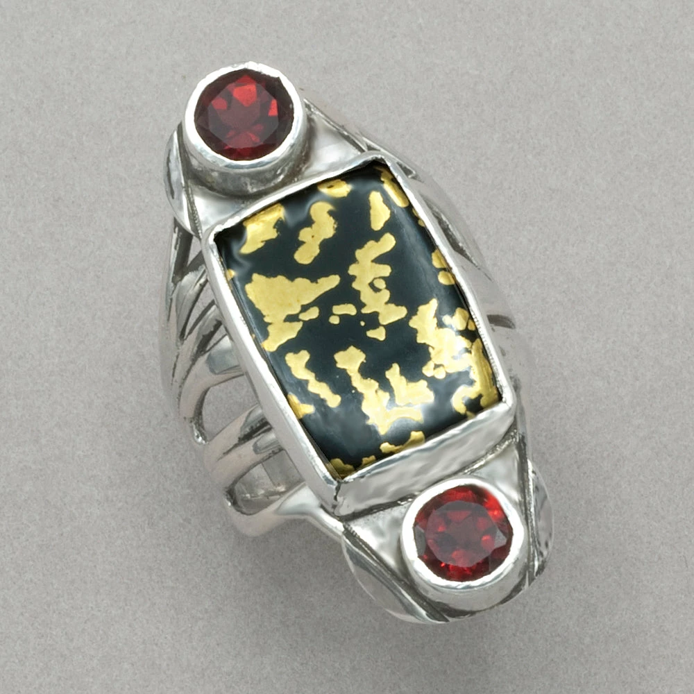 Jim Kelly Black Jade With Gold And Garnets Ring Rings 3 Jim Kelly Black Jade With Gold And Garnets Ring Rings