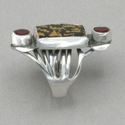Jim Kelly Black Jade With Gold And Garnets Ring Rings