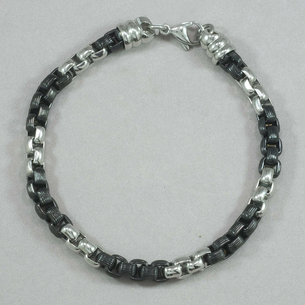 Italgem Steel Italgem Stainless Steel And Black IP Bracelet 3 Italgem Steel Italgem Stainless Steel And Black IP Bracelet