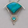 Rainbow Bridge Jewelers Azurite-Malachite Silver And Gold Pendant 2 Rainbow Bridge Jewelers Azurite-Malachite Silver And Gold Pendant