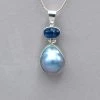 Mystical Madness Kyanite And Pearl Pendant 2 Mystical Madness Kyanite And Pearl Pendant