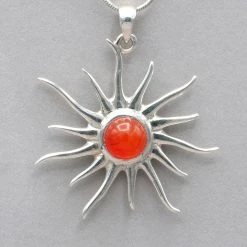 Sammasati Carnelian Sunburst Pendant Pendants