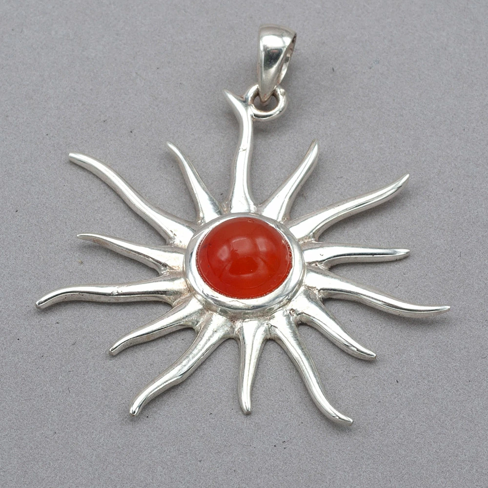 Sammasati Carnelian Sunburst Pendant Pendants 3 Sammasati Carnelian Sunburst Pendant Pendants