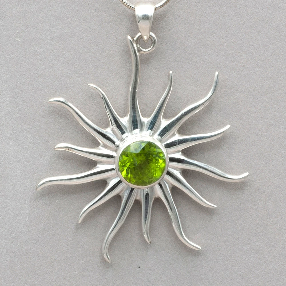 Sammasati Pendants Peridot Sunburst Pendant 4 Sammasati Pendants Peridot Sunburst Pendant