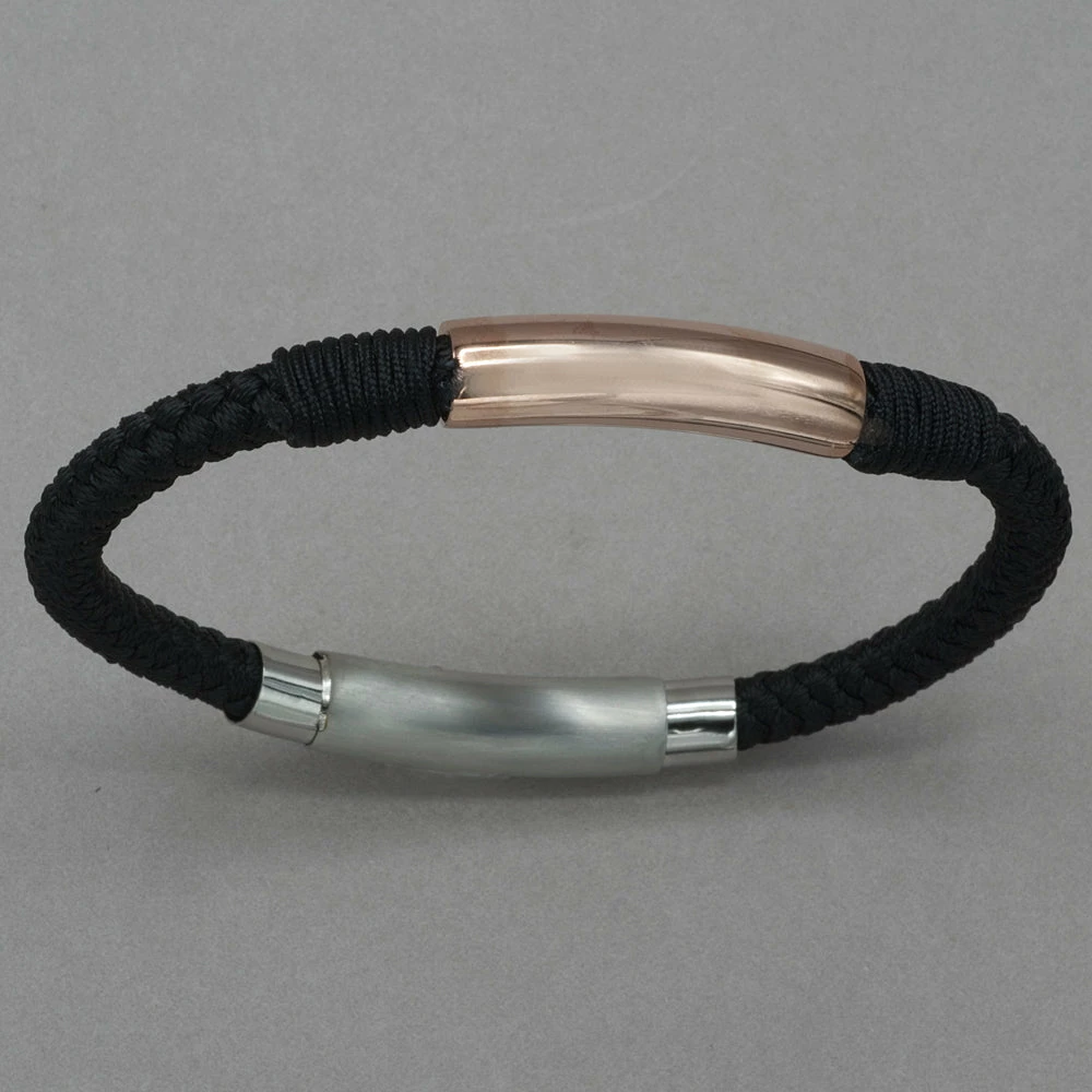 Italgem Steel Bracelets Italgem Rose Stainless Steel Nylon Bracelet 3 Italgem Steel Bracelets Italgem Rose Stainless Steel Nylon Bracelet