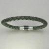 Italgem Steel Italgem Army Green Leather Bracelet