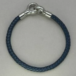 Italgem Steel Italgem Blue Leather Bracelet