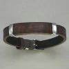 Italgem Steel Italgem Wood ID Brown Leather Bracelet Bracelets