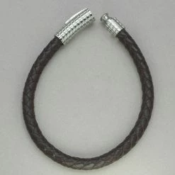 Italgem Steel Italgem Brown Leather Bracelet