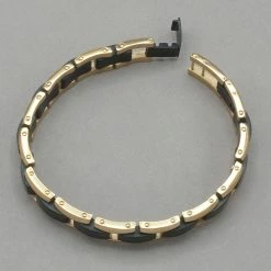 Italgem Steel Italgem Black And Yellow Stainless Steel Bracelet Bracelets