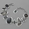 Tabra Onyx, Psilomelane, Chinese Writing Stone And Smoky Quartz Bracelet