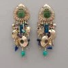 Tabra Vintage 14k Gold Fill Scarab And Lapis Earrings