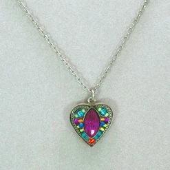 Firefly Heart With Marquis Stone Necklace