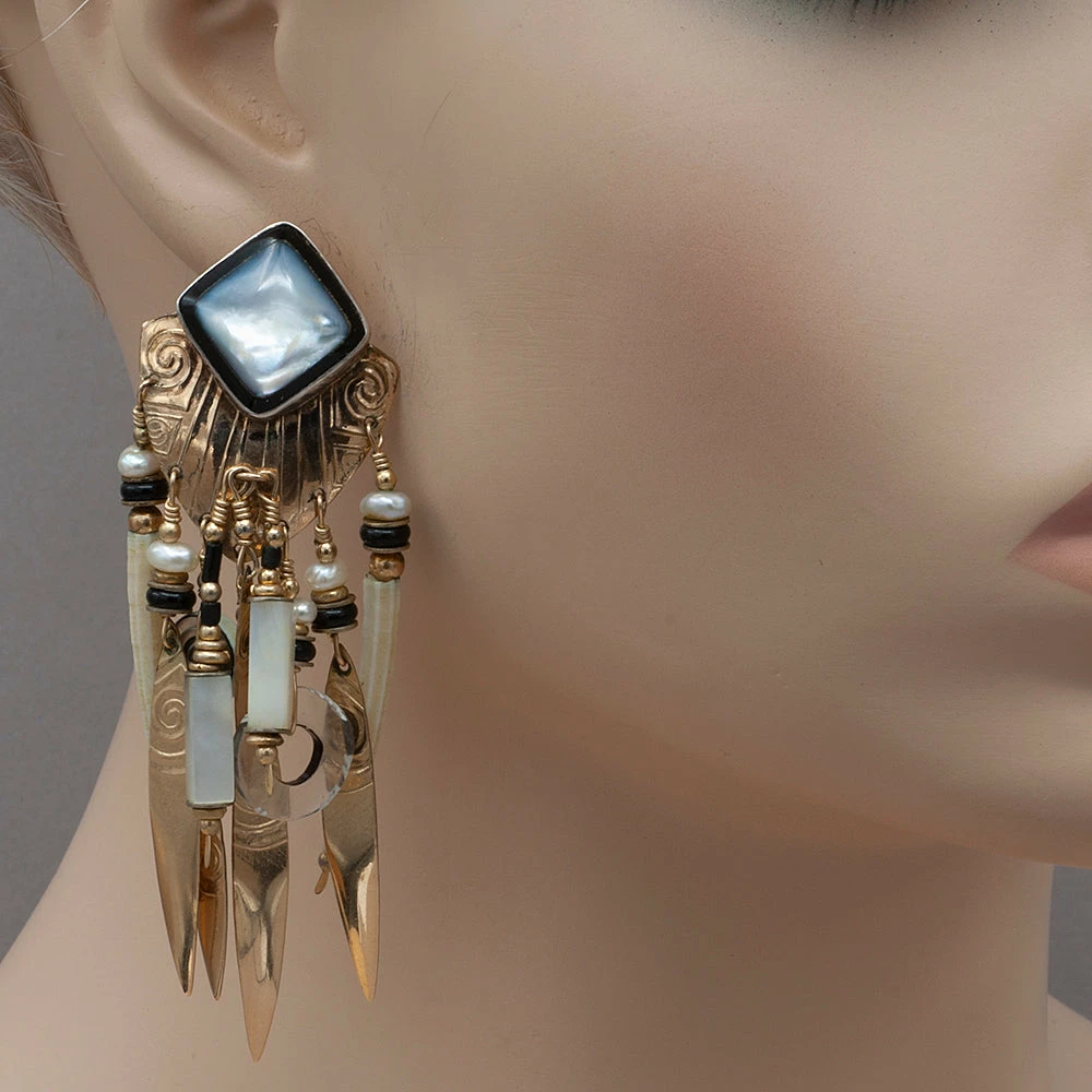 Tabra Vintage Pearl And 14k Gold Fill Earrings 4 Tabra Vintage Pearl And 14k Gold Fill Earrings