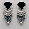 Tabra Vintage Onyx And Snowflake Obsidian Earrings 1 Tabra Vintage Onyx And Snowflake Obsidian Earrings