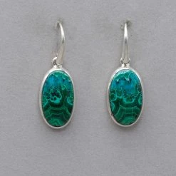 Sammasati Malachite Azurite Oval Earrings
