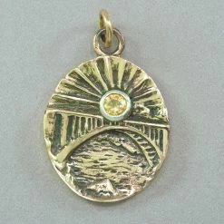 Jim Kelly Bronze Rainbow Bridge With Stone Pendant