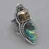 Rings Tabra Bronze Face And Abalone Ring 1 Rings Tabra Bronze Face And Abalone Ring