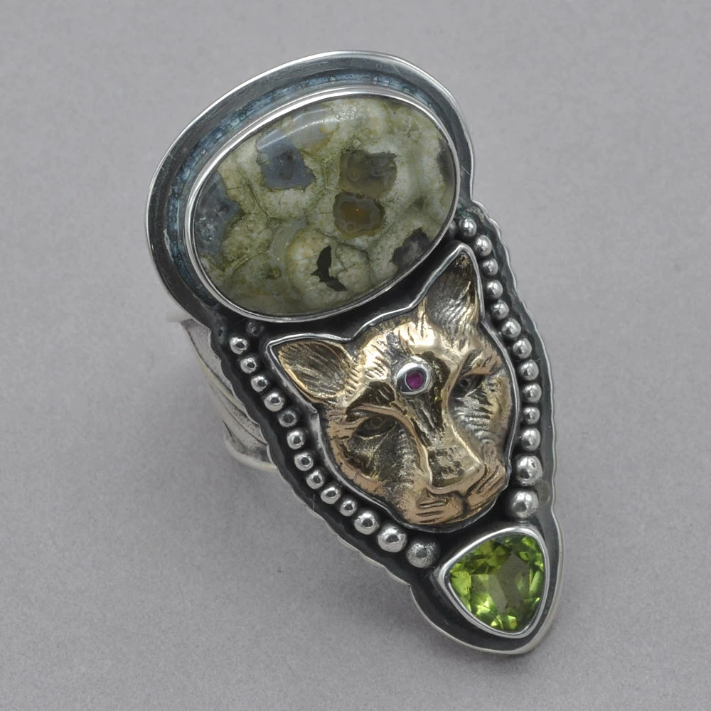 Tabra Ocean Jasper Jaguar And Peridot Ring Rings 3 Tabra Ocean Jasper Jaguar And Peridot Ring Rings