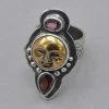 Tabra Bronze Face With Garnet Ring Rings