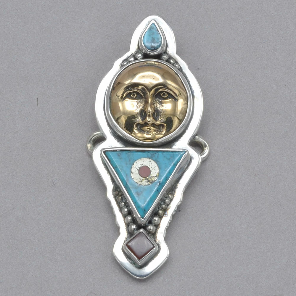 Tabra Bronze And Turquoise Inlay Charm Charms 3 Tabra Bronze And Turquoise Inlay Charm Charms
