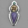 Tabra Bronze Face And Sugilite Charm 1 Tabra Bronze Face And Sugilite Charm