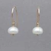 Delisch Cream Colored Button Pearl 14k Gold Fill Earrings